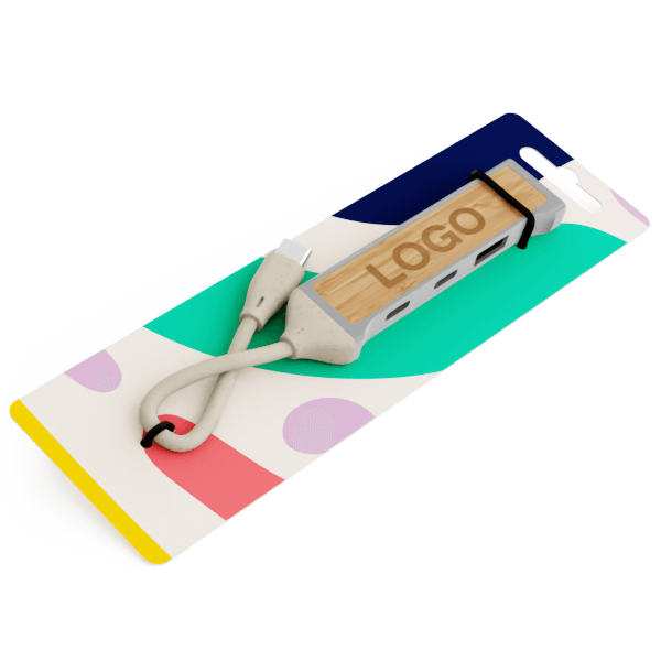 Expand Bamboo - Tuotemerkillä varustettu USB-keskitin