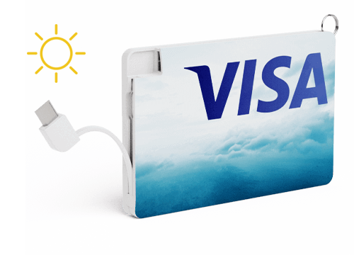 Solar Card - Kustomoitu aurinkovoimalla toimiva virtapankki Solar Card - Kustomoitu aurinkovoimalla toimiva virtapankki