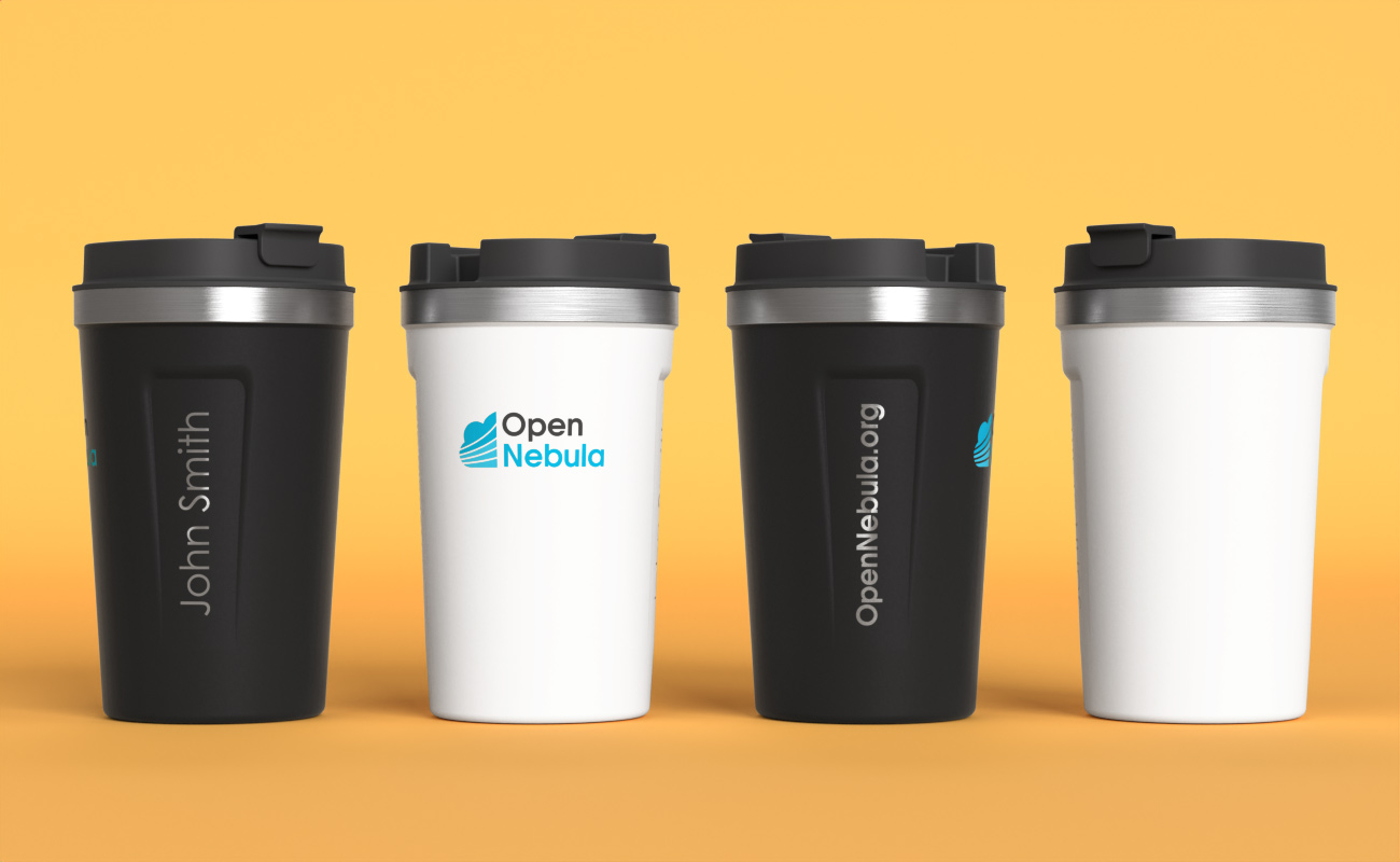 Aroma - Logollinen kaksiseinäinen eristetty juomalasi kannella gallery thumbnail