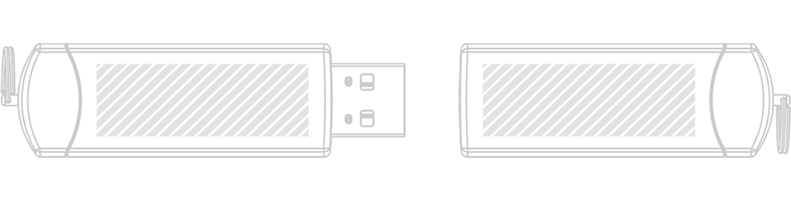 USB-muistitikku Silkkipainatus