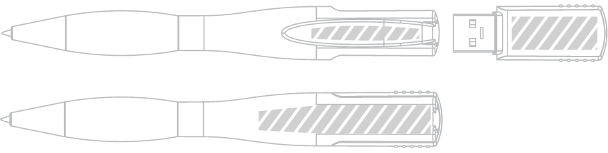 USB-muistikynä Silkkipainatus