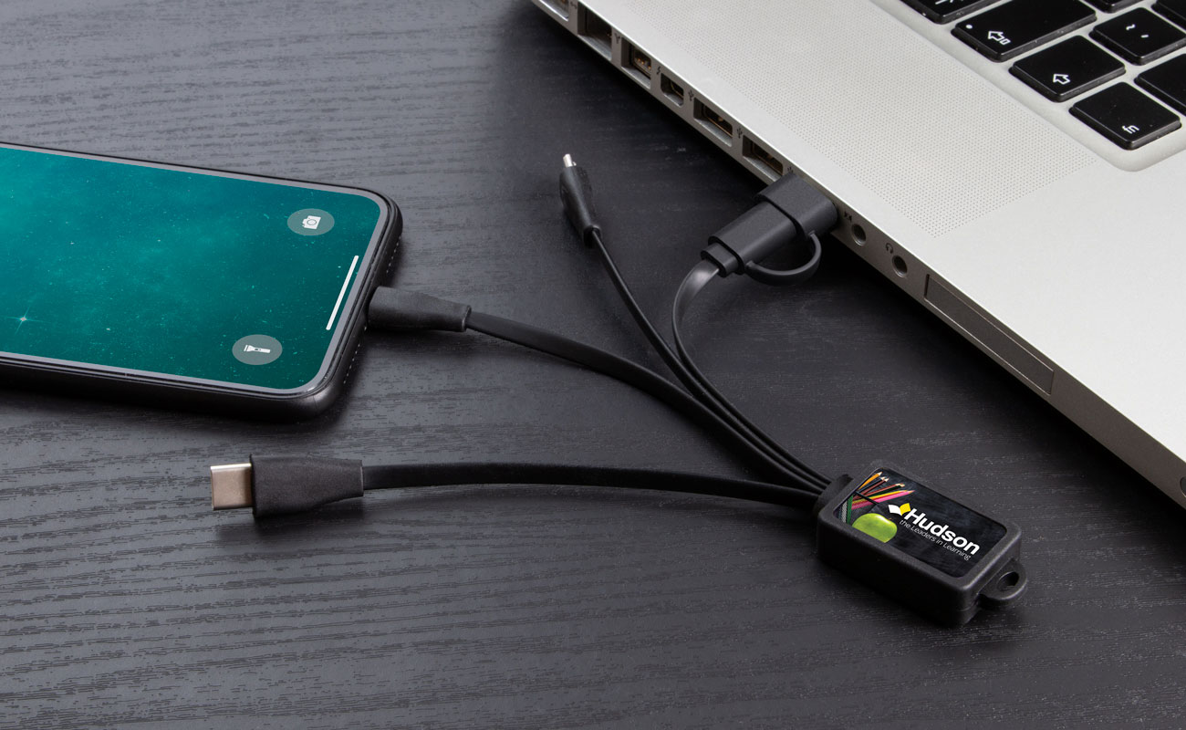 Multi - Logopainettu Mustekala USB Kaapeli gallery thumbnail