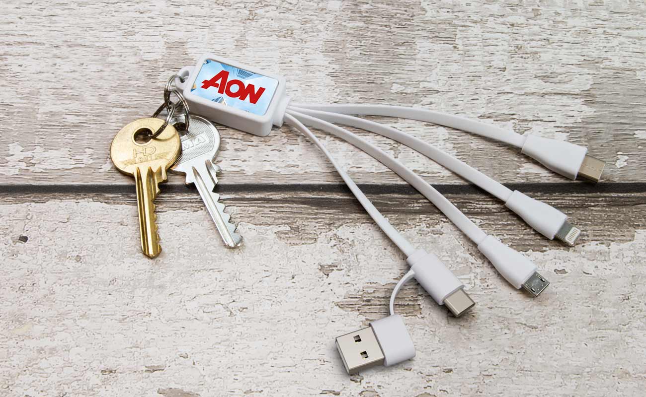 Multi - Mustekala Lataava USB Kaapelisetti Logopainettu gallery thumbnail