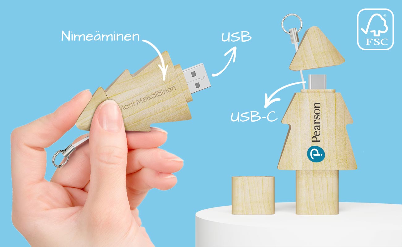 Tree Duo - USB Muistitikku Omalla Logolla