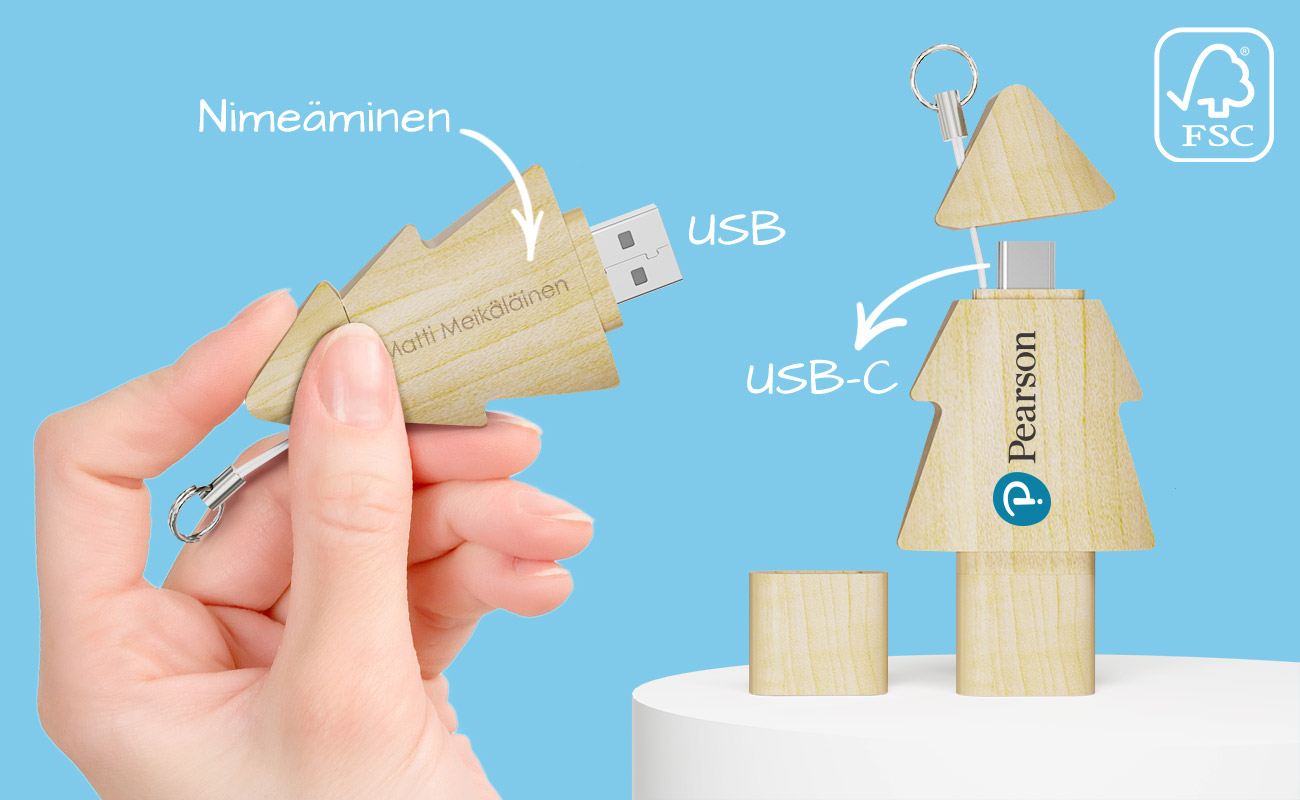 Tree Duo - USB Muistitikku Omalla Logolla Tree Duo - USB Muistitikku Omalla Logolla