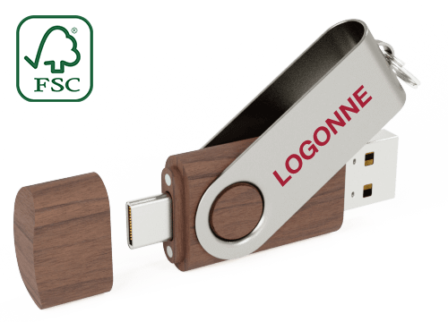 Twister Go Wood - USB Muistitikkuja Logolla